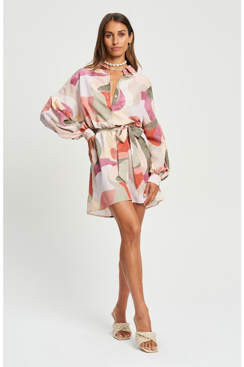 Bligh Shirt Dress, Main, color, Abstract Tonal