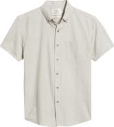 W.R.K Reworked Slim Fit Solid Short Sleeve Cotton Button-Down Shirt