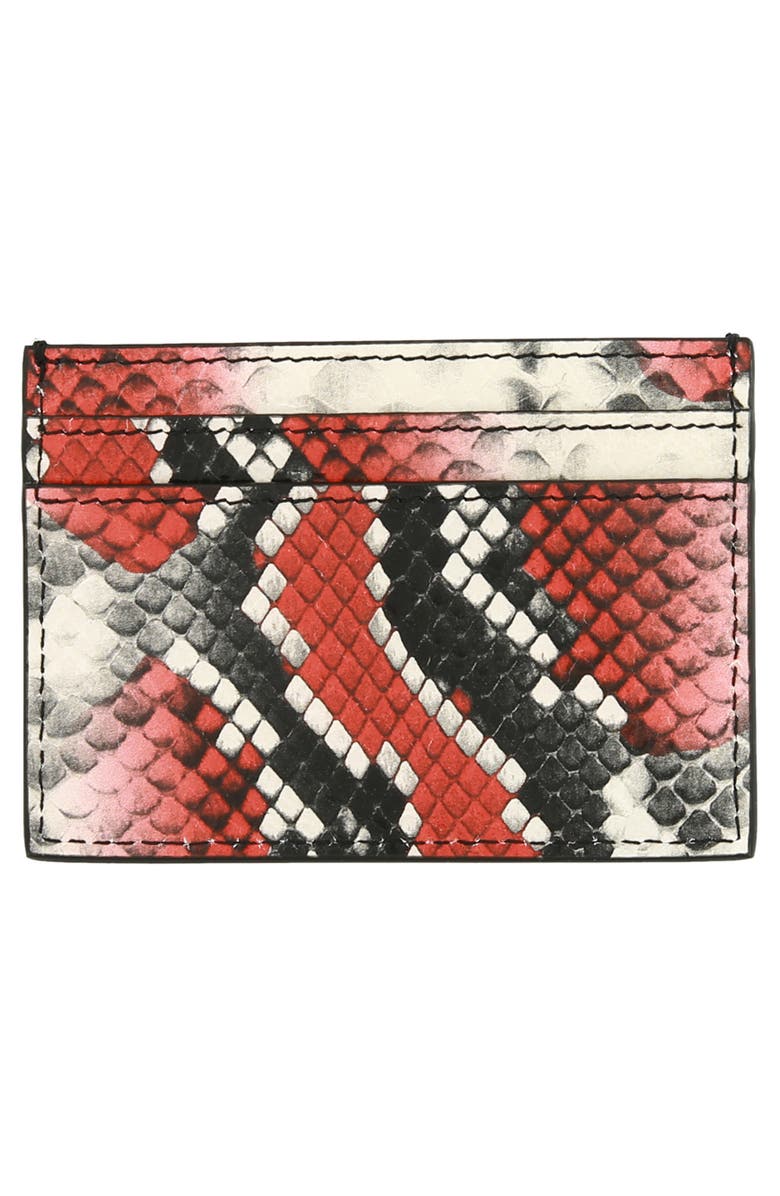 Moschino Python Embossed Leather Card Case, Alternate, color,