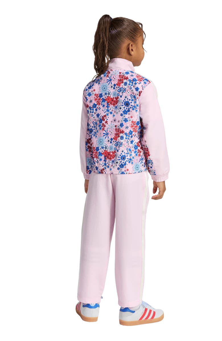 adidas Kids' Floral Print Track Jacket & Pants Set, Alternate, color, Clear Pink