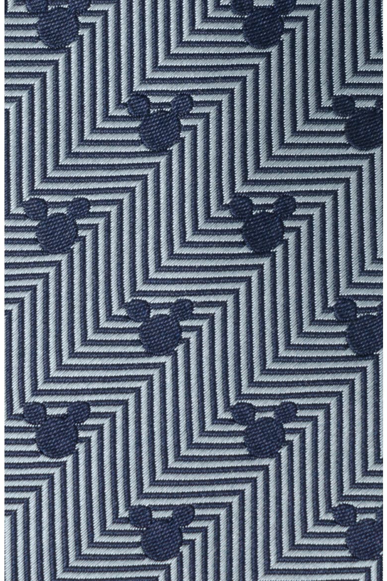 x Disney Mickey Silhouette Herringbone Silk Tie, Alternate, color, BLUE