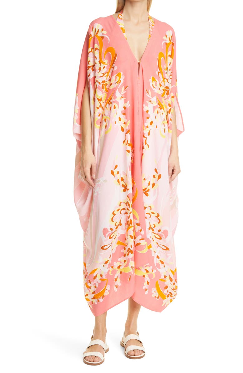 Emilio Pucci Print Cover-Up Caftan, Main, color, 