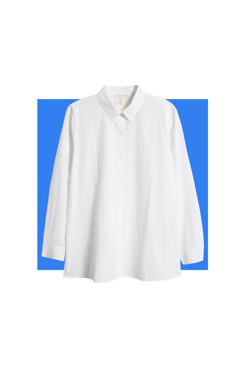 Classic Collar Easy Organic Cotton Button-Up Shirt, Main, color, WHITE