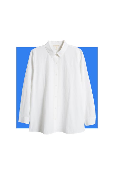 Classic Collar Easy Organic Cotton Button-Up Shirt