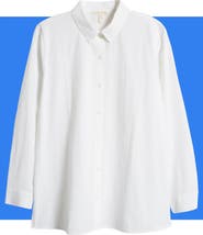 Eileen Fisher Classic Collar Easy Organic Cotton Button-Up Shirt