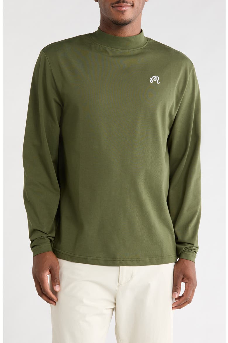 Upland Mock Neck Cotton T-Shirt, Main, color, RIFLE GREEN