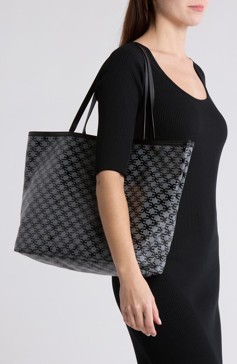 Sam Edelman Felicia Monogram Medium Shopper Tote Bag, Alternate, color, Black