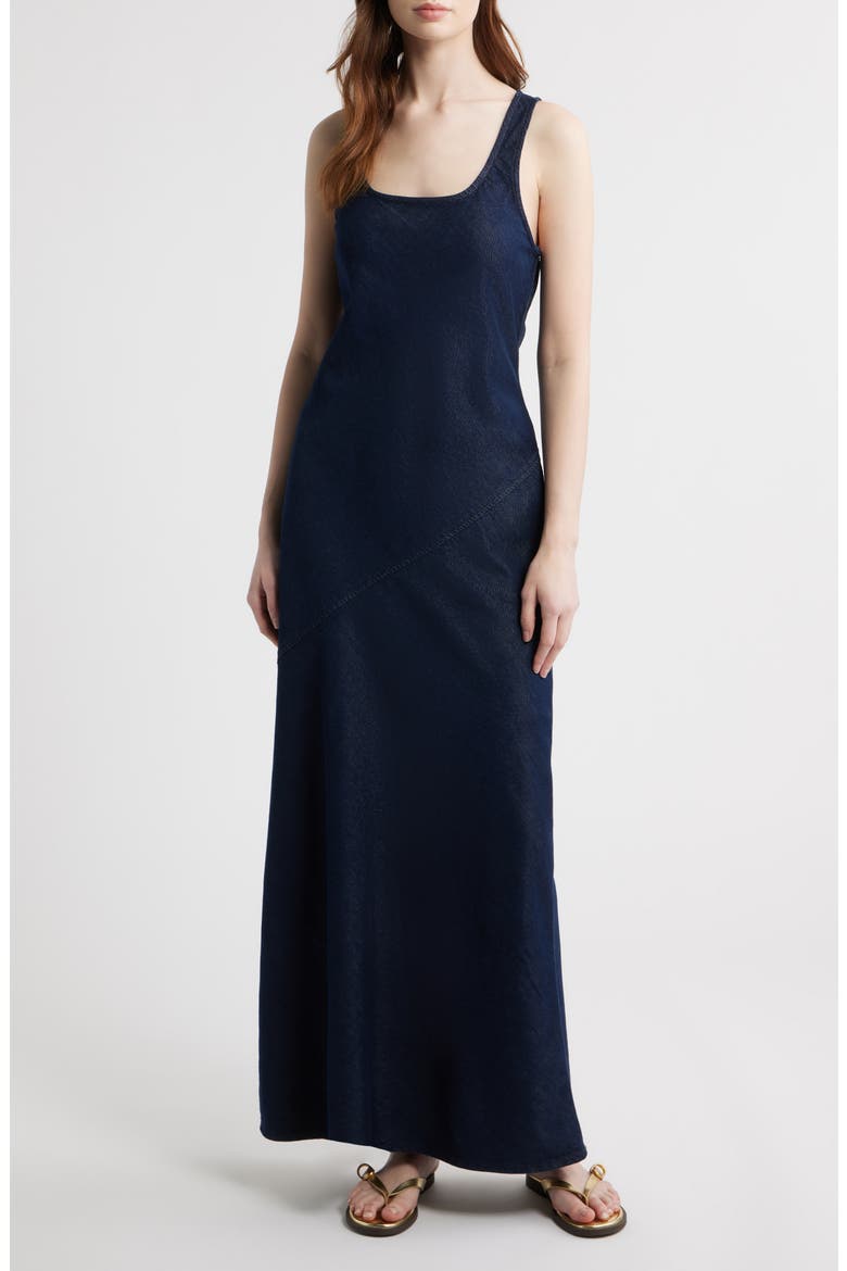 Daisy Denim Maxi Dress, Main, color, OCEAN RINSE