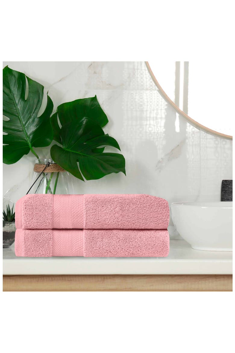 Aria 2-Piece Turkish Cotton Bath Towels, Alternate, color, PINK