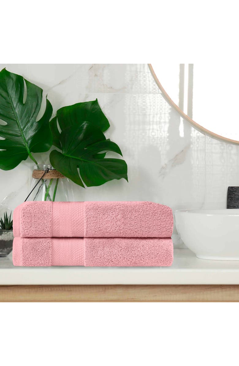 Superior Aria 2-Piece Turkish Cotton Bath Towels, Alternate, color, Pink
