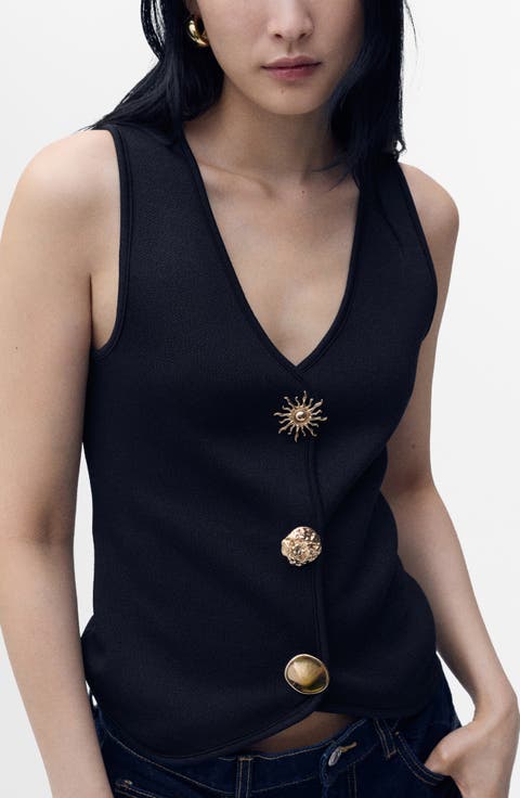 Statement Button Knit Vest
