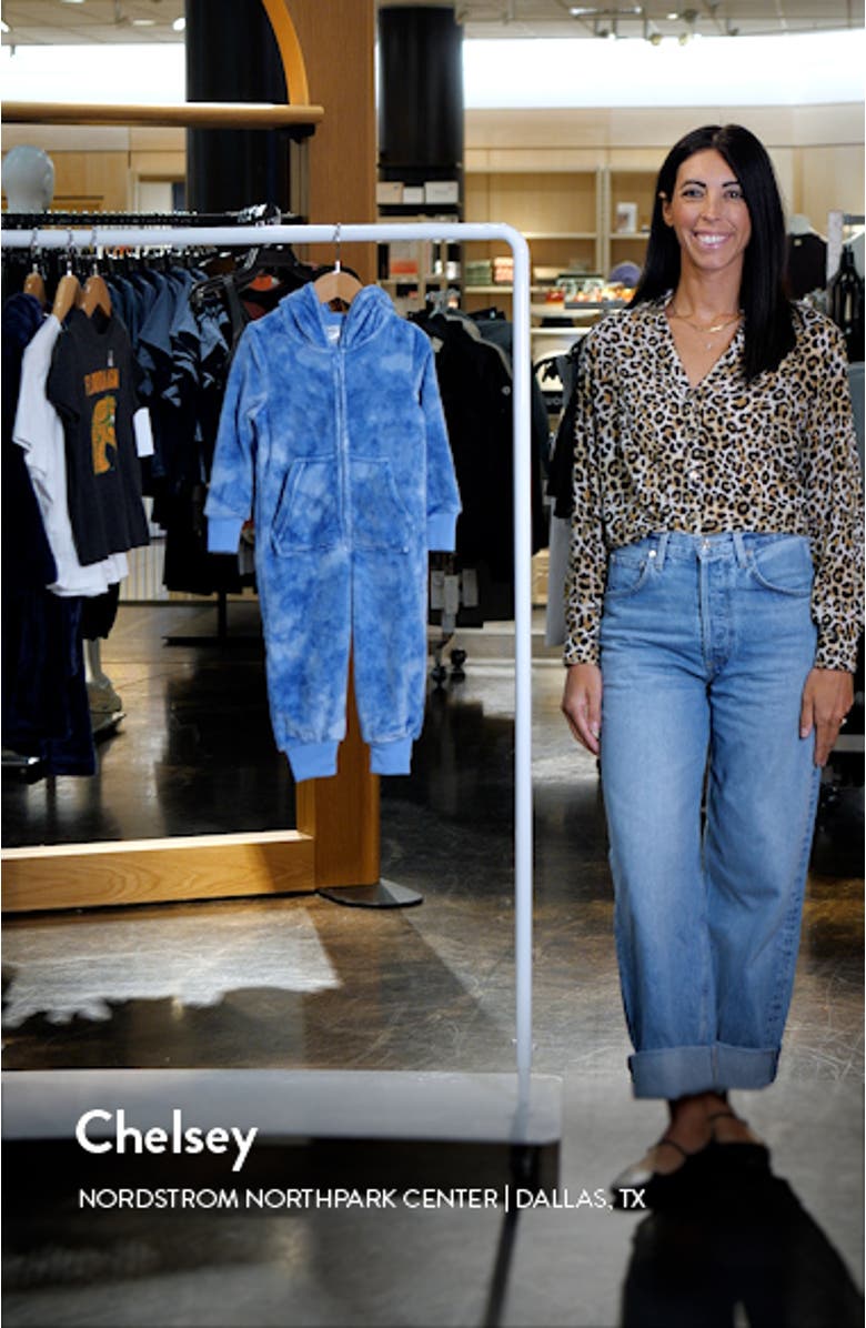 Kids' Shark Hooded Fleece Sleeper Romper, sales video thumbnail