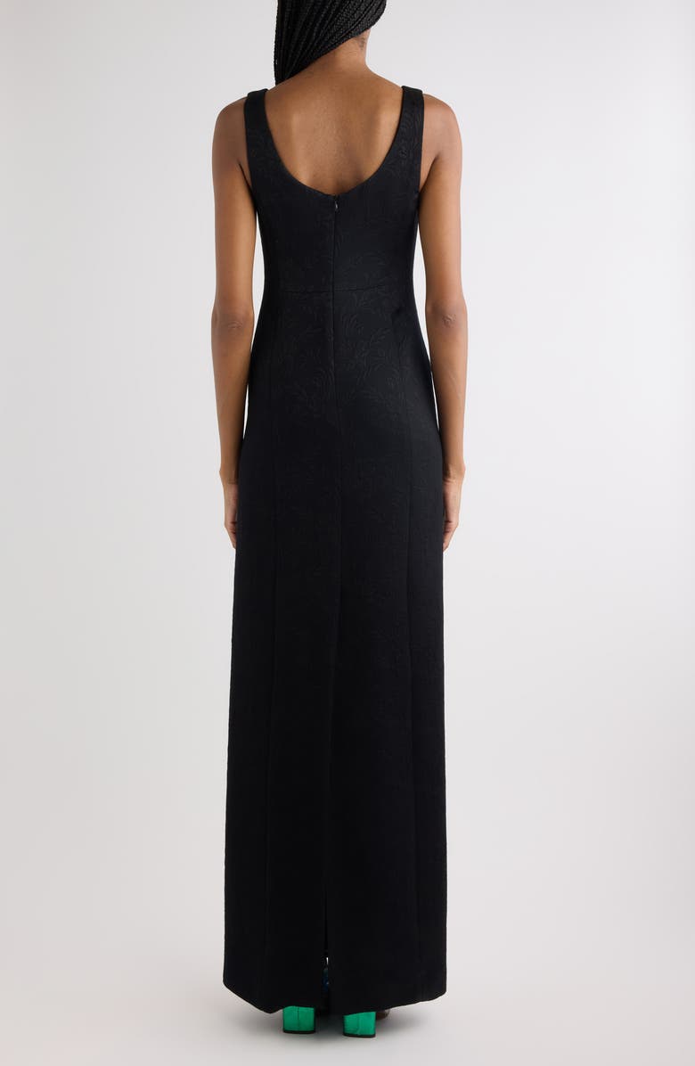 Dries Van Noten Matelassé Jacquard Column Gown, Alternate, color, Black