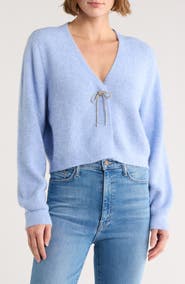 INTERNATIONAL DESIGNER Bow Embellished Cardigan