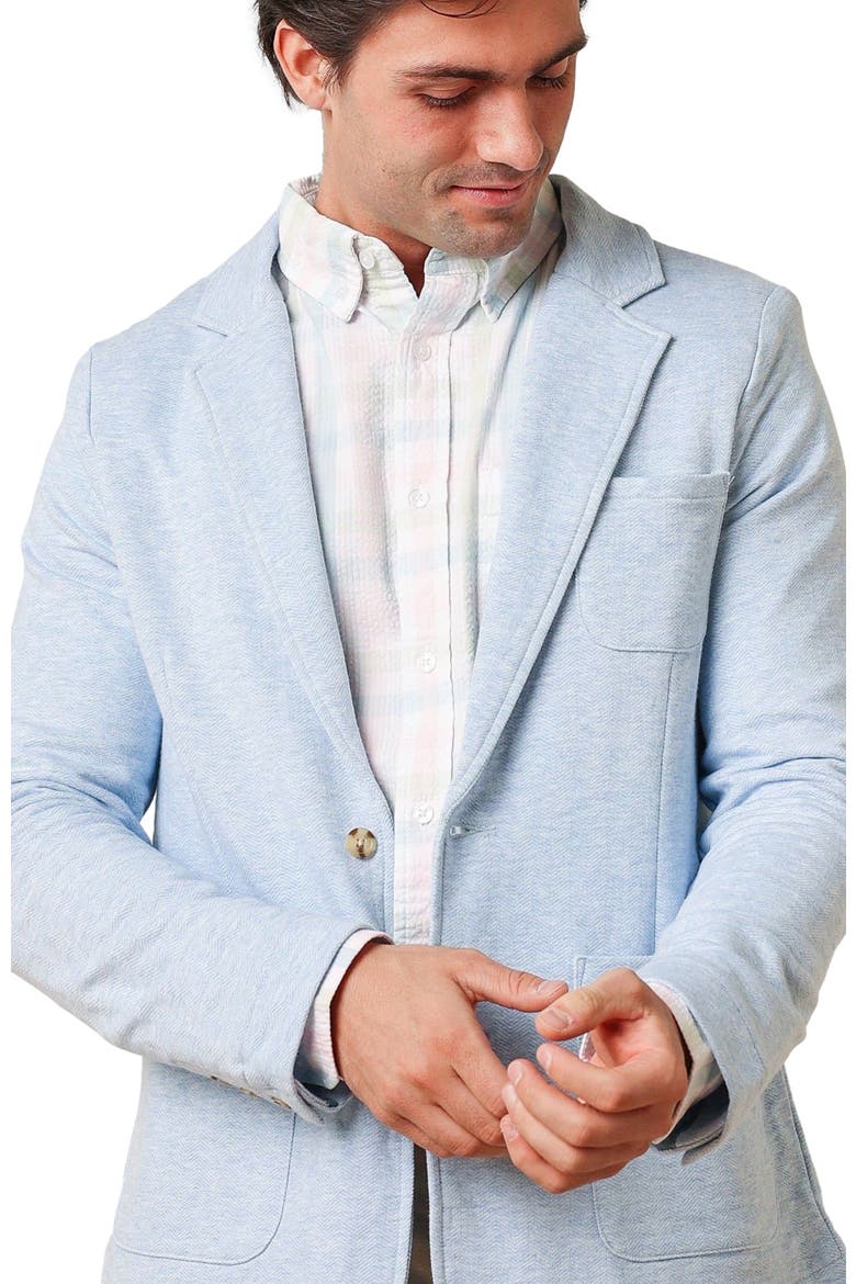 Men's French Terry Blazer, Alternate, color, Light Blue Heather Herringbone