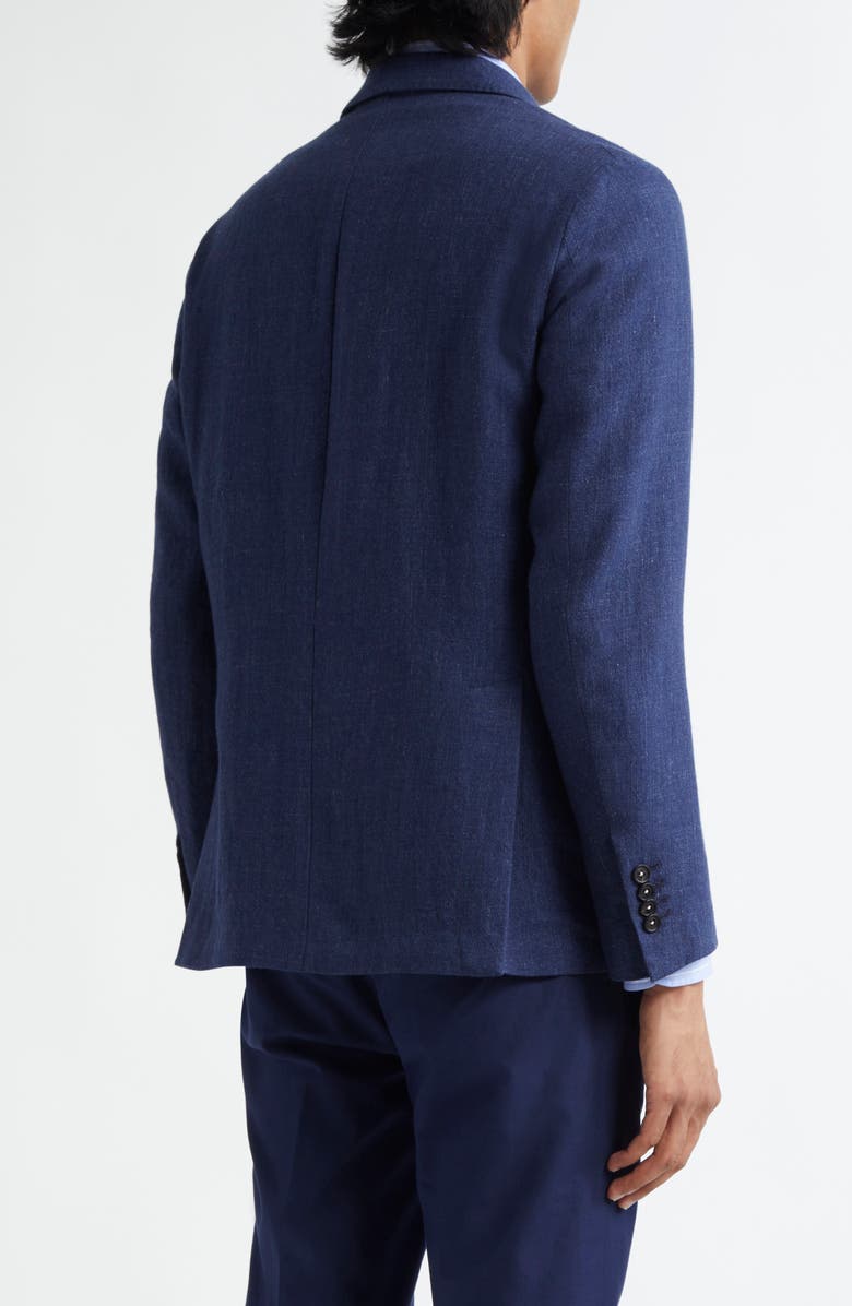 Massimo Alba Monster Double Breasted Linen & Virgin Wool Blend Sport Coat, Alternate, color, Blu