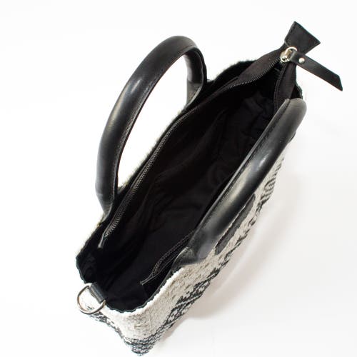 Tin Marin Small Woven Crossbody Bag With Leather In White