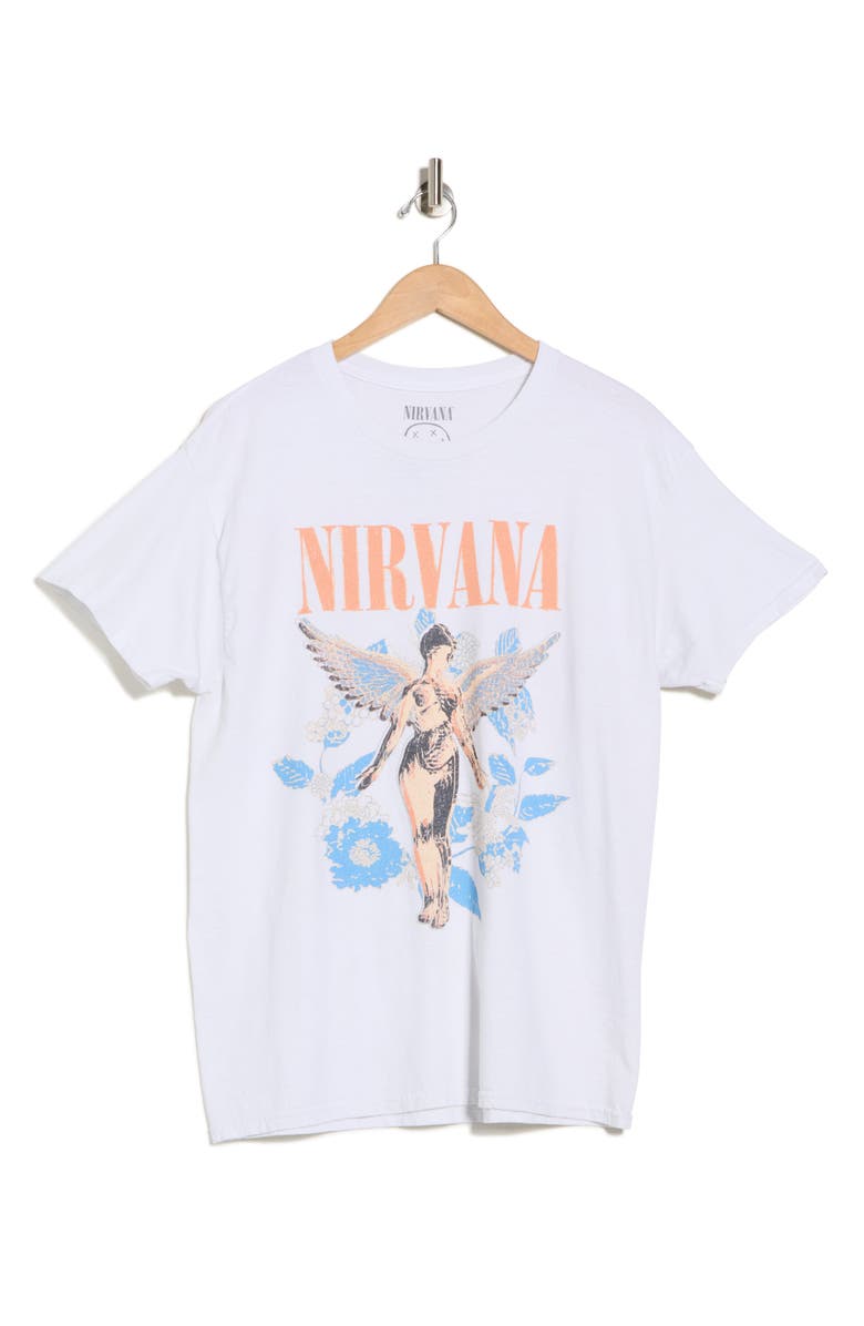 Merch Traffic Nirvana Angel Graphic T-Shirt, Alternate, color, White