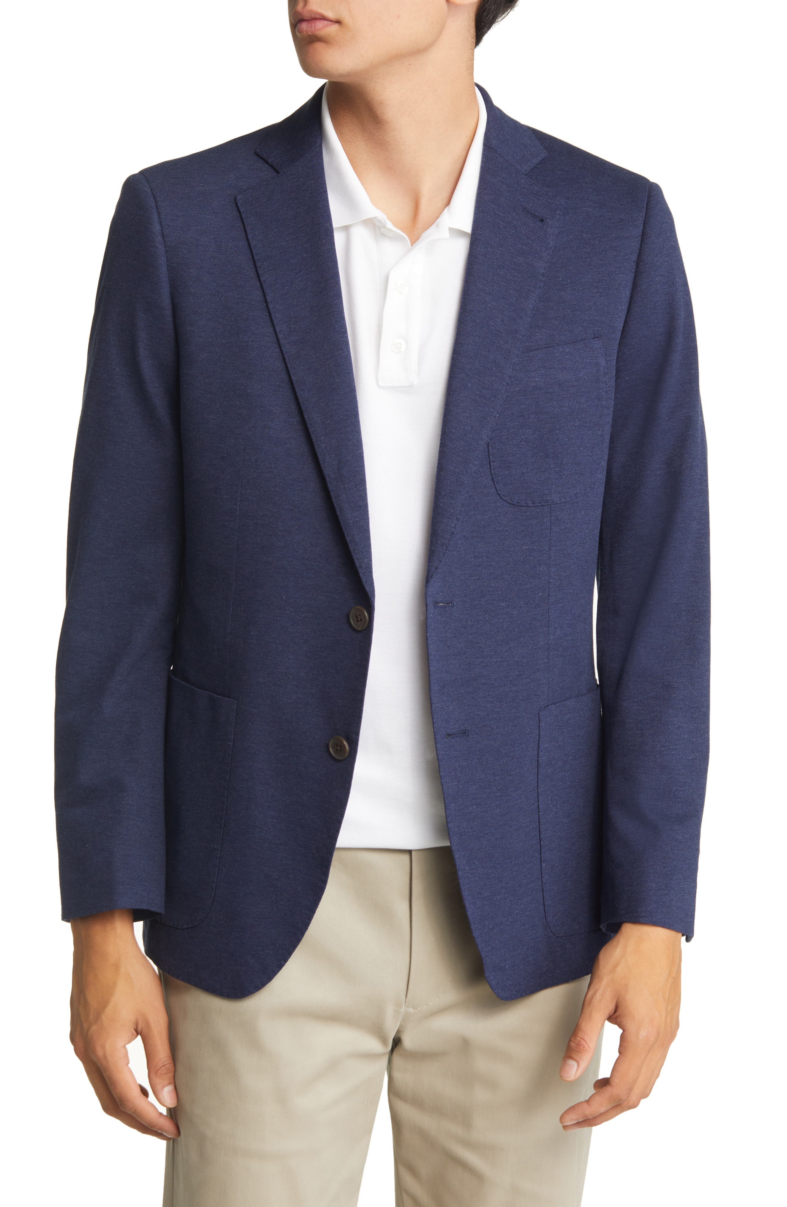 Waverly Patch Pocket Piqué Cotton Blazer