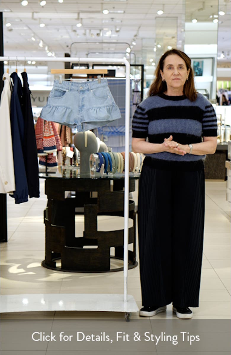 Maxine Ruffle Hem Denim Shorts, sales video thumbnail