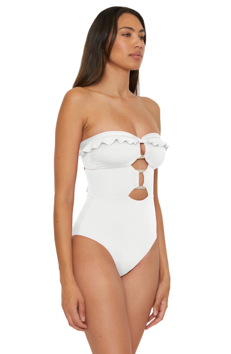 Soluna Buckle Up One-Piece Swimsuit, Alternate, color, White