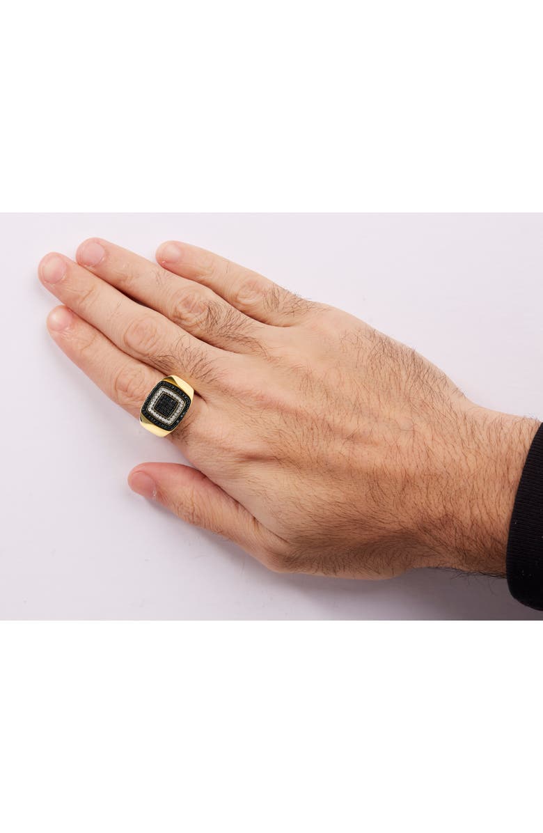 Haus of Brilliance Men's 10K Yellow Gold 3/4 Cttw White and Black Treated Diamond Ring Band, Alternate, color, Yellow