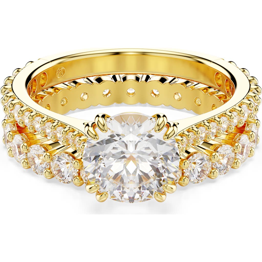 Swarovski Stilla Set Of 2 Crystal Solitaire & Band Rings