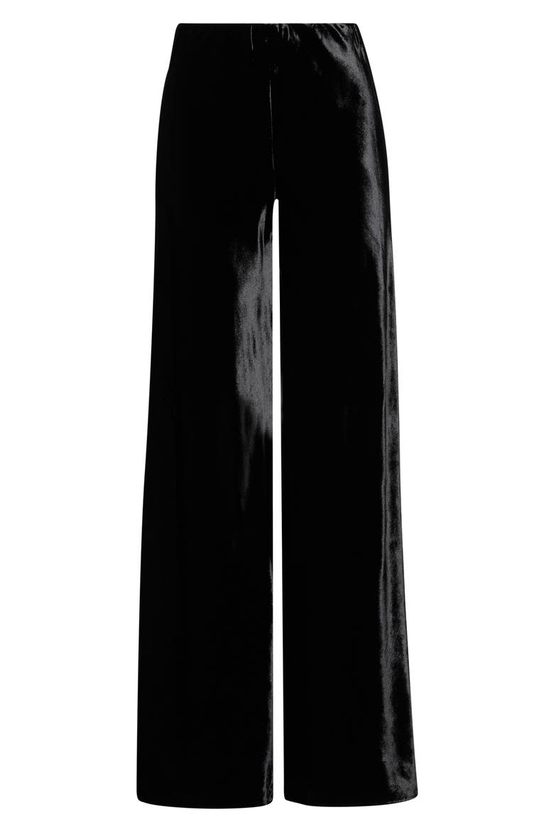 Colette High Waist Velvet Wide Leg Pants, Main, color, BLACK
