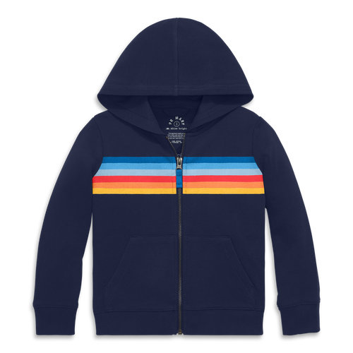 Primary Kids Banner Zip Hoodie In Blue