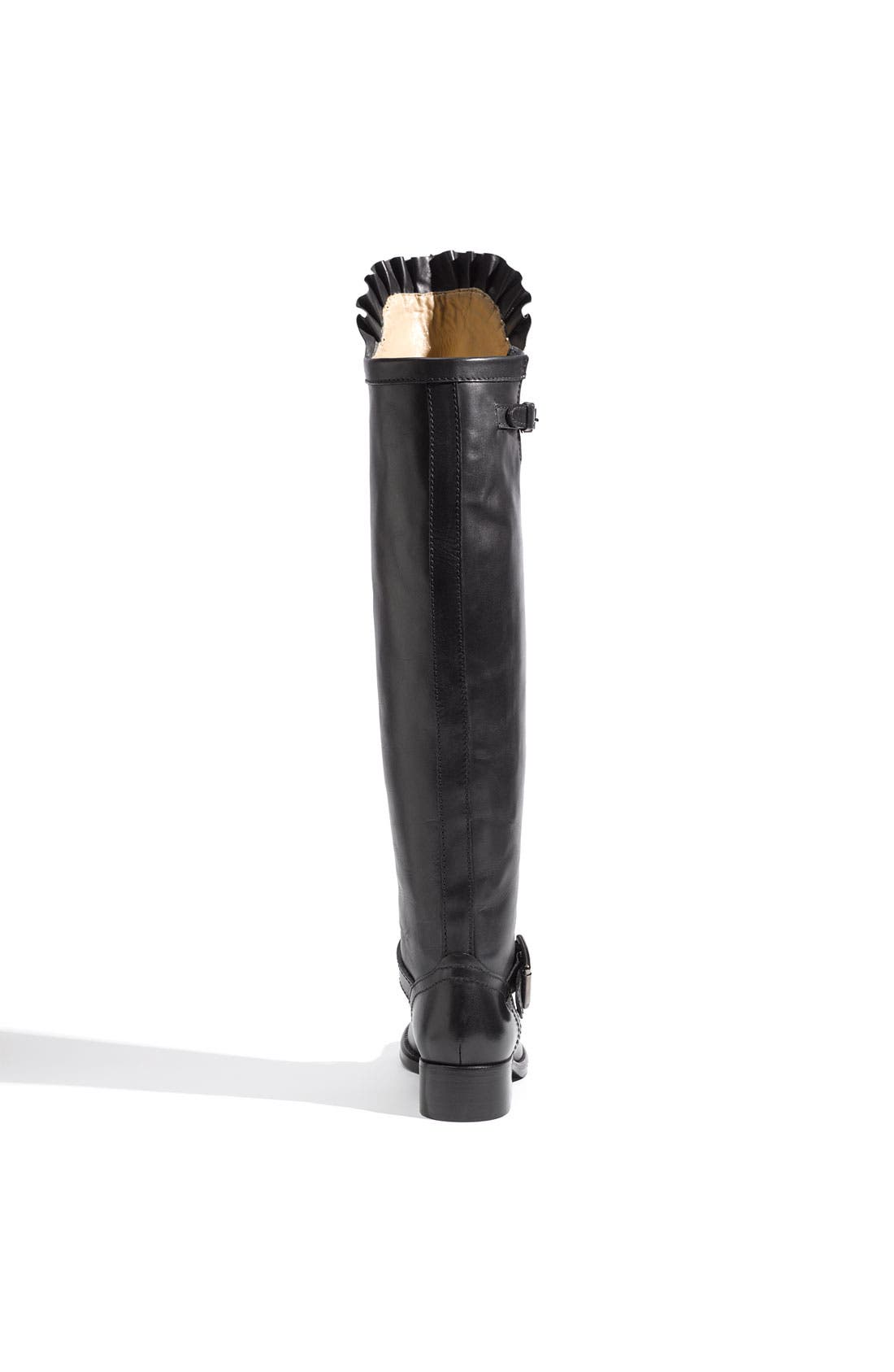 Valentino Garavani Ruffled Over the Knee Biker Boot, Alternate, color, 