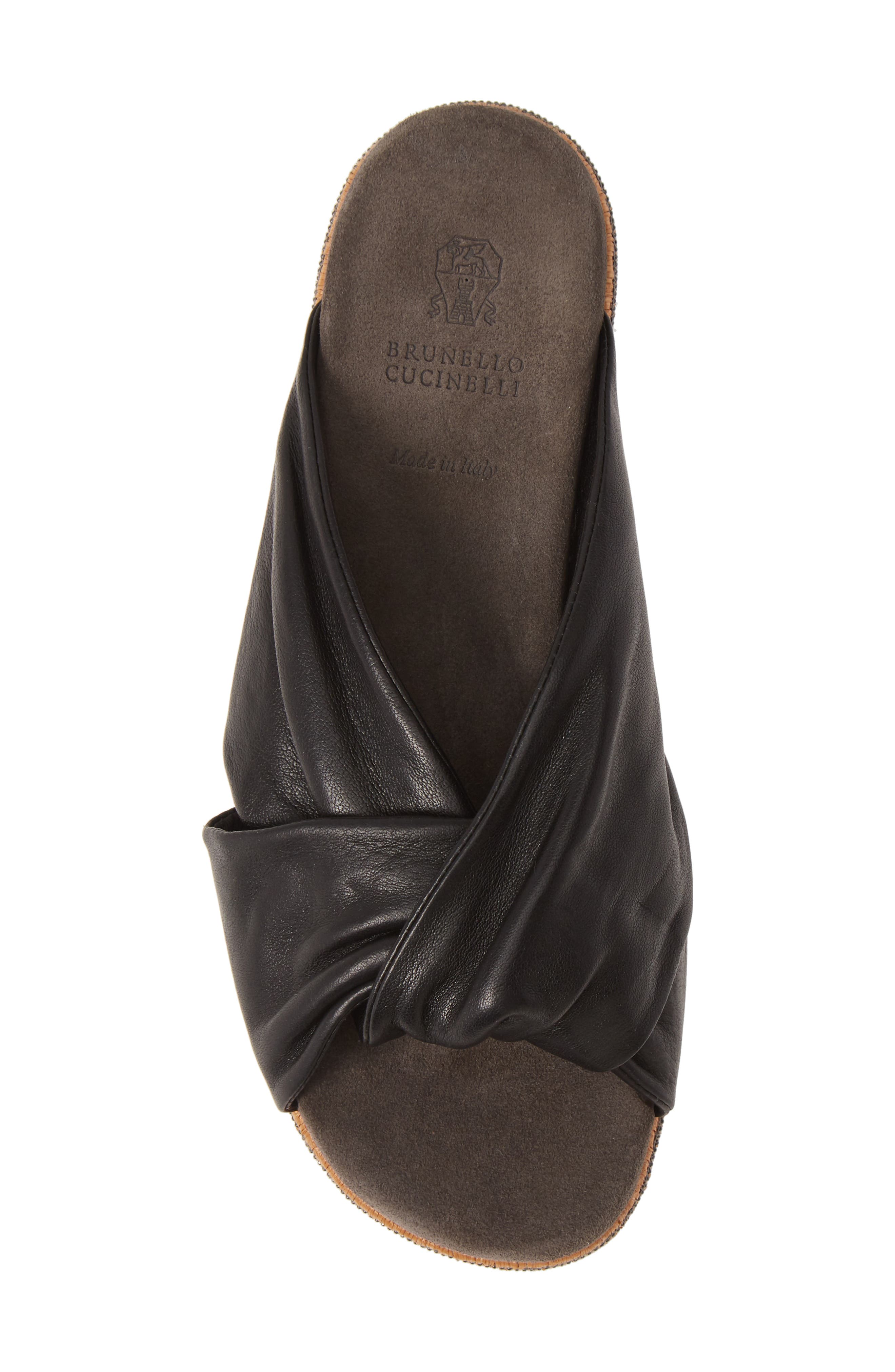 Brunello Cucinelli Raffia Platform Slide Sandal, Alternate, color, 