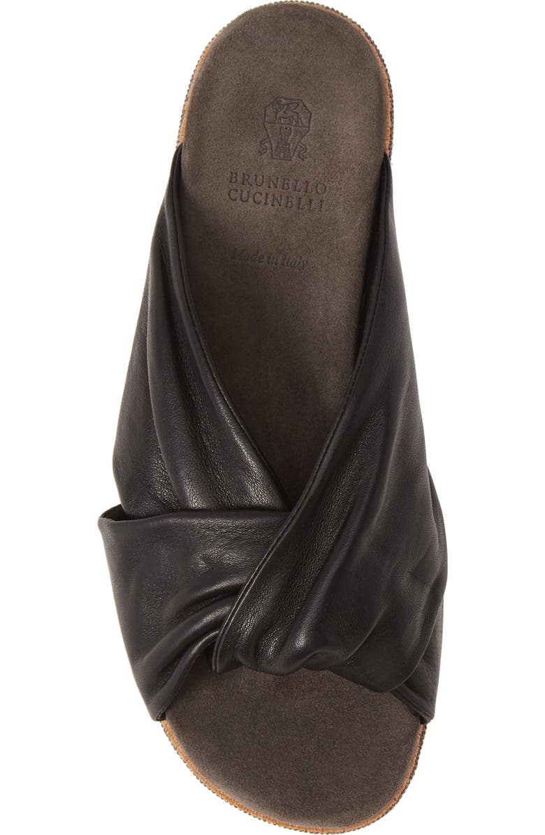 Brunello Cucinelli Raffia Platform Slide Sandal, Alternate, color,