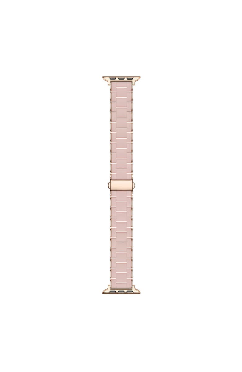 Posh Tech Orla Silicone + Stainless Steel Band for Apple Watch, Alternate, color, Light Pink