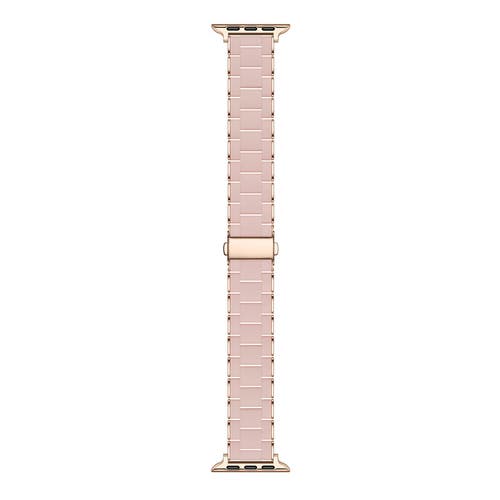Posh Tech Orla Silicone + Stainless Steel Band For Apple Watch In Pink