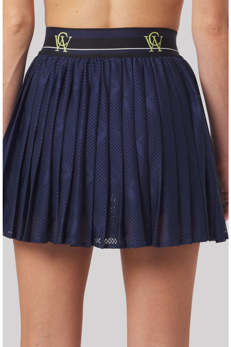 Celine Pleated Golf Miniskirt, Alternate, color, LEGACY NAVY BLUE