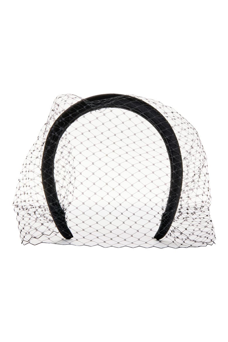 Tori Voilette Headband, Main, color, BLACK