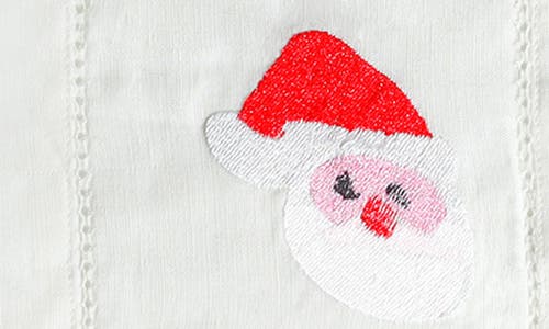 Tiramisu Embroidered Set Of 4 Holiday Cocktail Napkins In White