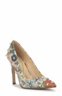 Welica Embellished Jacquard Pump