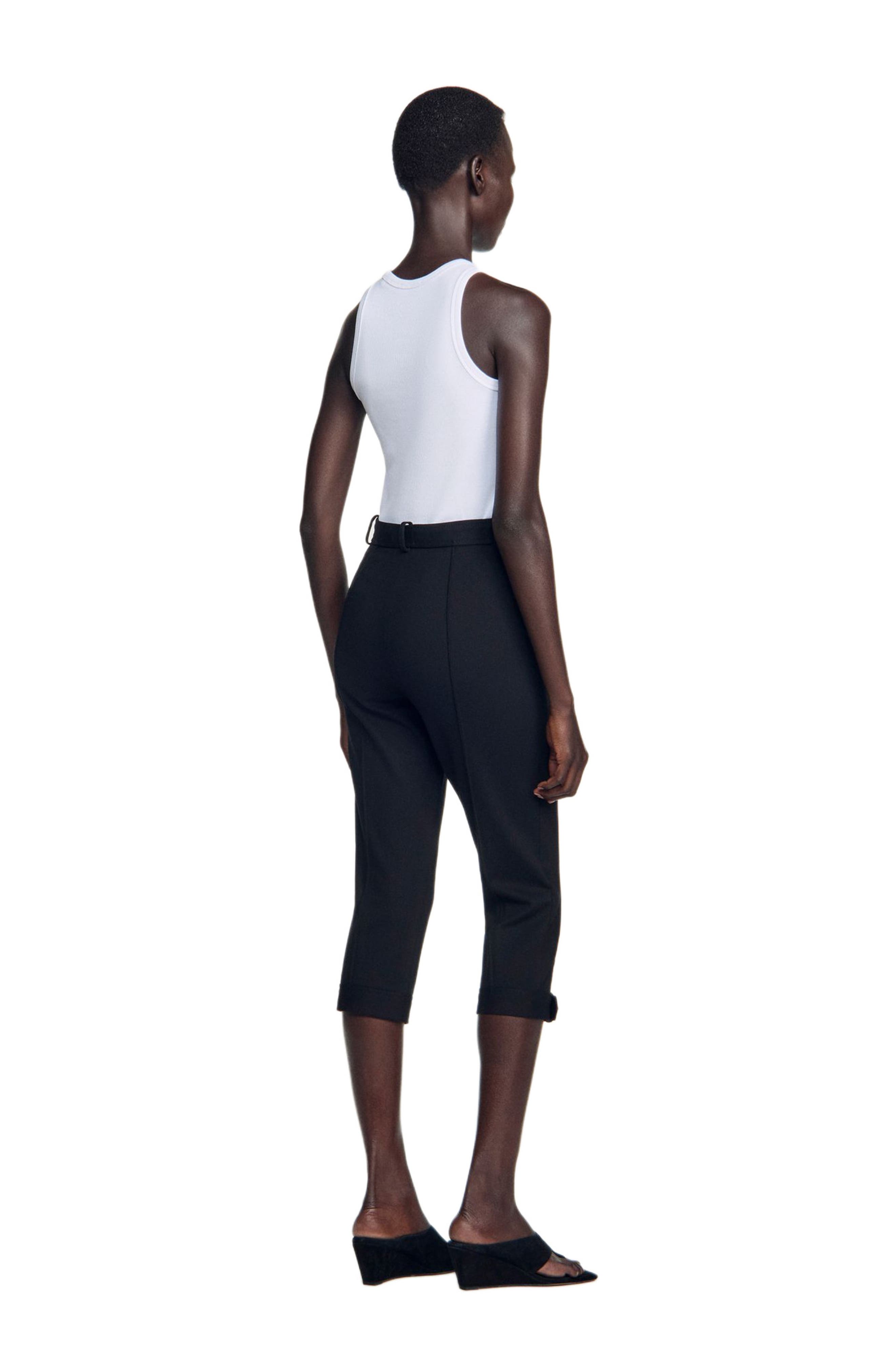 SANDRO Pleated Capri Trousers (Women) | Nordstrom