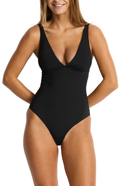 Longline Tie Back One-Piece Swimsuit
