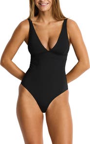 Sea Level Longline Tie Back One-Piece Swimsuit