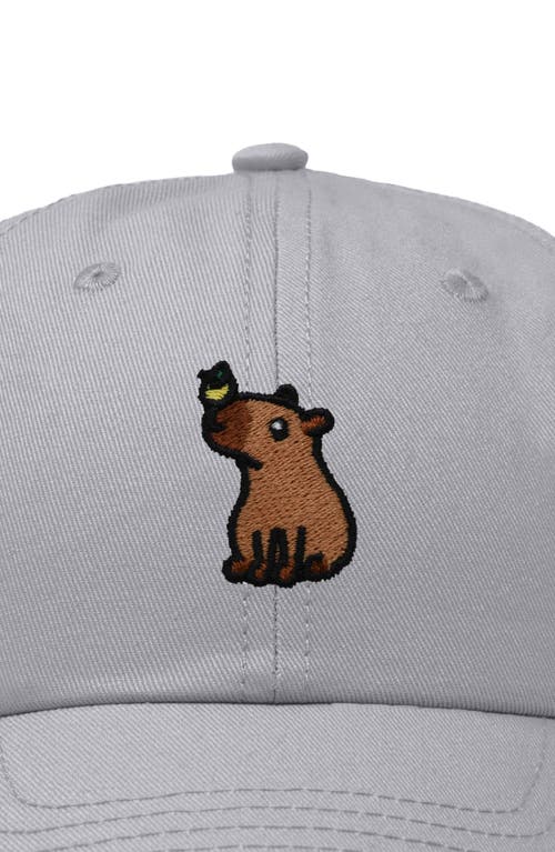 Dalix Capybara Embroidered Everyday Hat In Gray