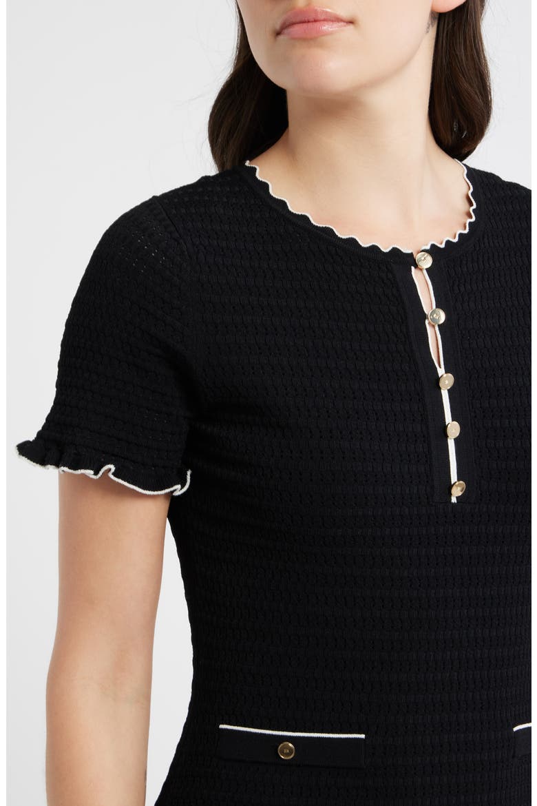 The Easton Midi Dress, Alternate, color, NOIR/ IVORY