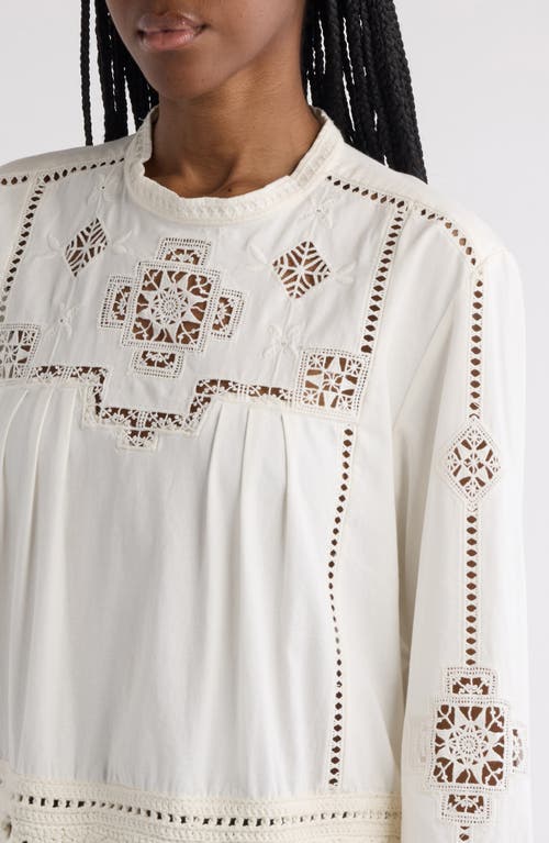 Shop Isabel Marant Severine Cotton Peasant Top In White