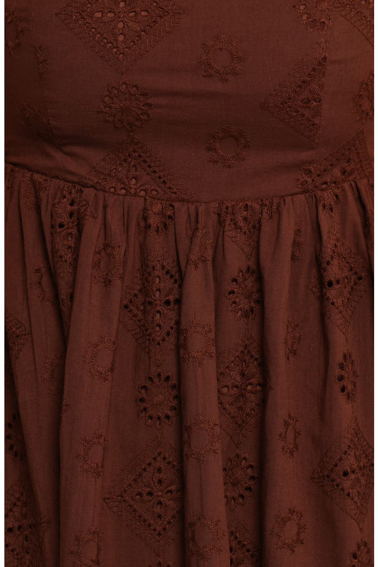 Odessa Cotton Eyelet Maxi Dress, Alternate, color, BROWN