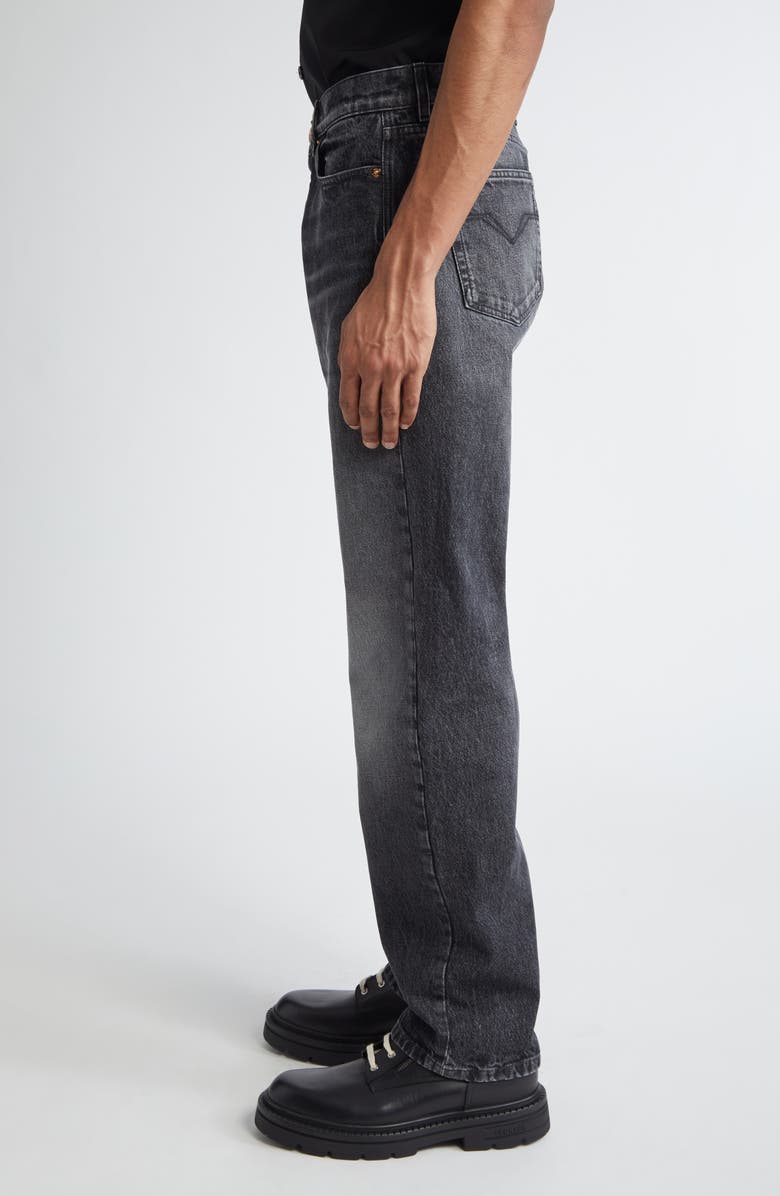 Versace Stonewashed Straight Leg Jeans, Alternate, color,