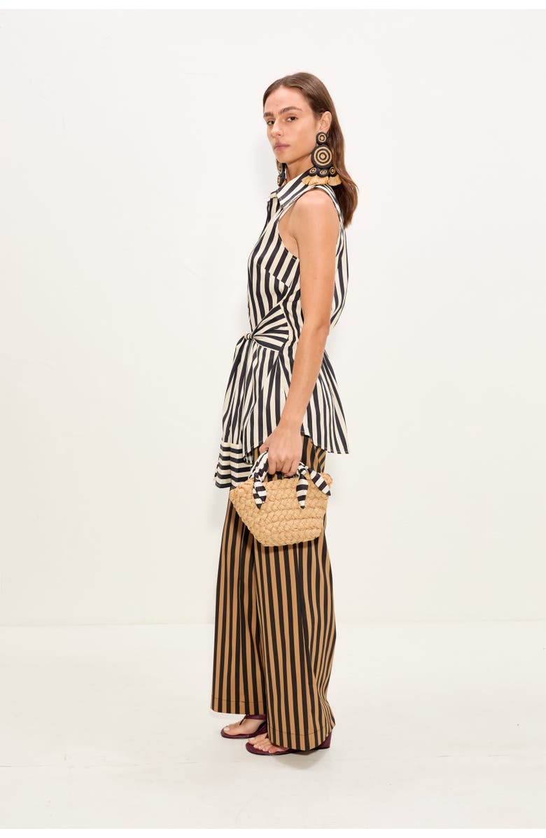 SIMONMILLER Inna Sleeveless Poplin Top, Alternate, color, Black/White Stripe