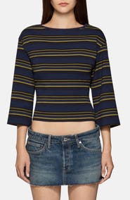 EB Denim Douglas Striped Crop Top