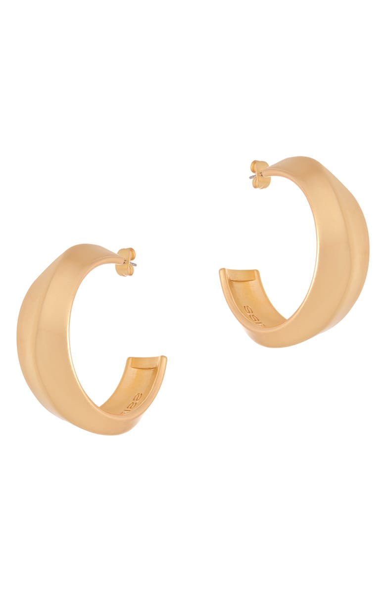 Reiss Tara Twist Hoop Earrings, Alternate, color, Gold Tone