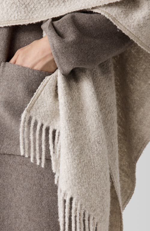 Eileen Fisher Open Front Bouclé Alpaca & Silk Wrap In White